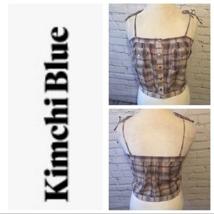 Kimchi Blue plaid western spaghetti strap…